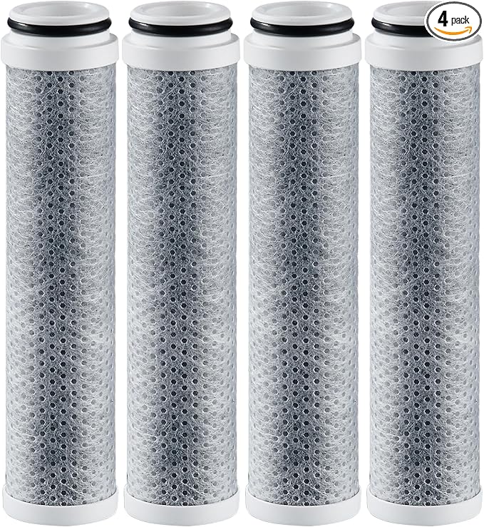 Cobbe 4 Pack Replacement Filters for Handheld Shower Head - 2.0 Carbon Shower Head Filter System - Removes Over 99% Chlorine - Reduces Dry Itchy Skin from Hard Water