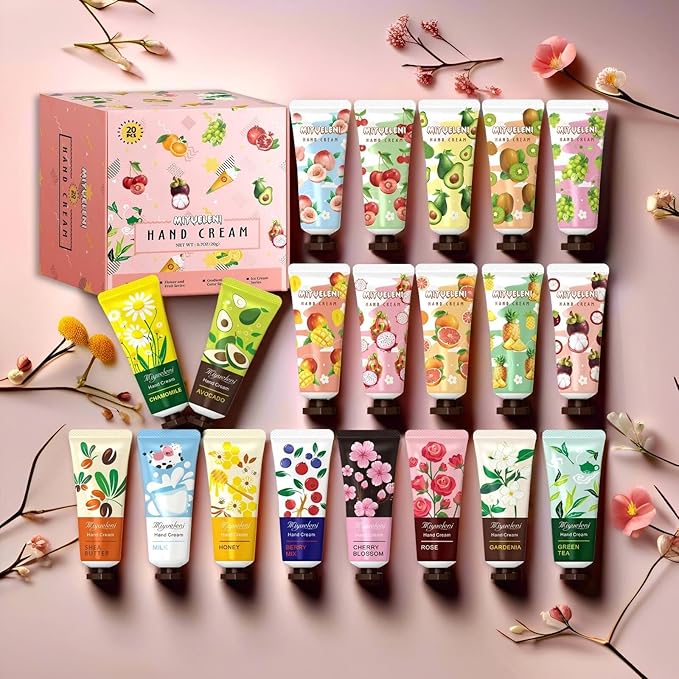 20 Pack Hand Cream Gift Set,Mothers Day Gifts,Moisturizing Hand Lotion for Dry Hands,Birthday Gifts for Women& Teen Girls,Teacher Appreciation Gifts,Nurses Week Gifts,Travel Size Bulk