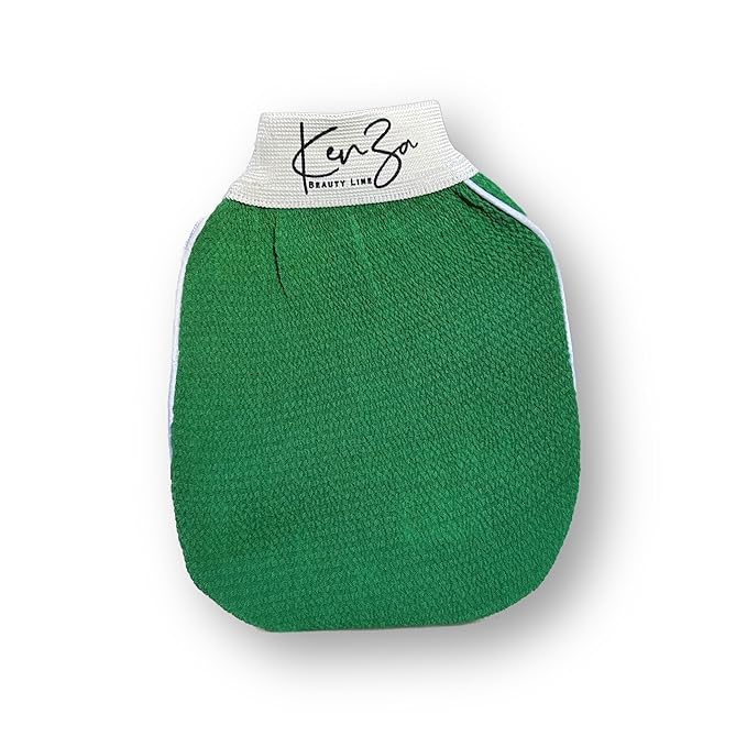 Deep Exfoliating Gloves for Shower Naturally Exfoliate Away Dead Skin, Exfoliating Glove, Exfoliating Body Scrubber Glove for Smooth, Soft Skin (Green)
