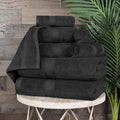 Superior Egyptian Cotton 8-Piece Solid Towel Set, Washcloths 13” x 13”, Hand Towels 20” x 30”, Bath Towels 30” x 55”, Black, 8-Pieces by Superior