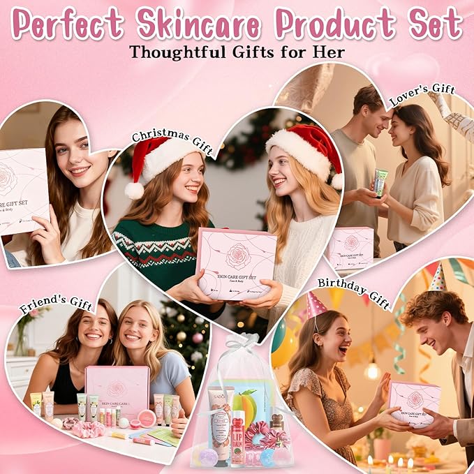 108 PCS Spa Party Supplies for Girls, Include Facial Masks, Lip Balms, Eye Patches, Hand Creams...Spa Kit for Sleepover & Slumber Party, Birthday Mothers Day Gift for Women, Spa Party Favors