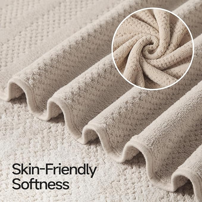 ECOLOOK 4 Pack Microfiber Bath Towels, 31 x 63 inches Extra Large Bath Towel Set, Super Soft Highly Absorbent Bath Towels Set of 4, Quick Dry Lightweight Bathroom Towels for Spa, Pool, Gym, Multicolor