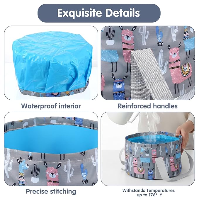 Molain Foldable Bucket for Soaking Feet, Portable Foot Bath Tub Spa Basin Grey Footbath Bucket for Travel Home Pedicure Outdoor