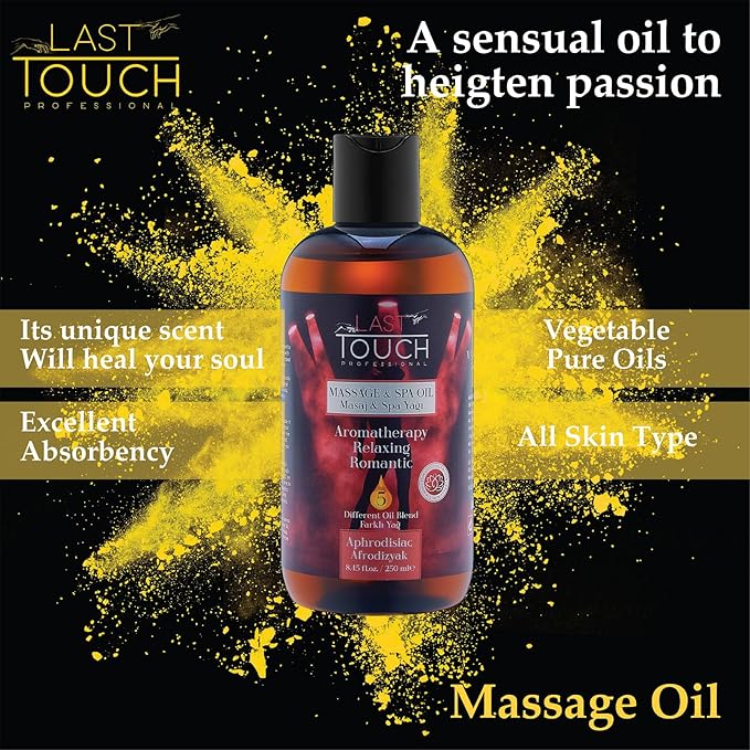 Massage Oil for Couples – Sensual and Relaxing Aromatherapy Body Oil – Romantic Massage for Home Spa & Stress Relief – Massage Oils for Date Night - Aphrodisiac Massage Oil - 8.45 Fl Oz