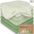 6-Pack Baby Washcloths – Soft Absorbent Viscose from Bamboo Washcloths for Face, Body, Baby Towels for Newborn, Kids, Toddlers, Infant, Gentle on Sensitive Skin, 10x10 Reusable Face Towels(Verde)