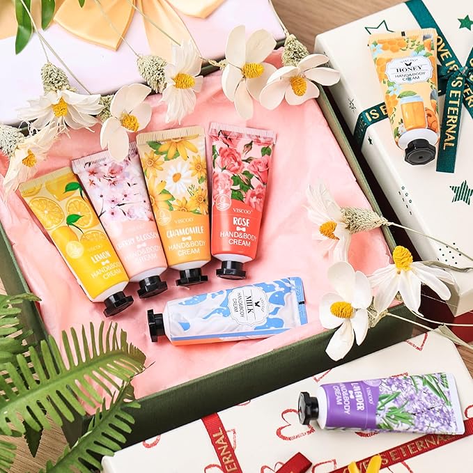 VISCOO 28 Pack Hand Cream Gifts Set for Women, Mothers Day Gifts, Teacher Appreciation Gift, Nurses Week Gift, Bulk Gifts for Women, Moisturizing Mini Hand Lotion Travel Size for Dry Cracked Hands