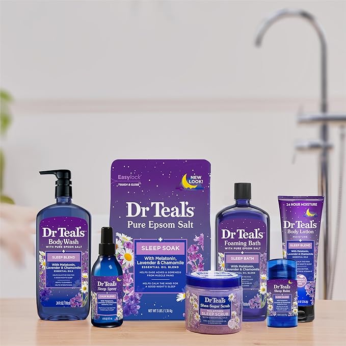 Dr Teal's Calm Blend Spray with Melatonin, Lavender & Chamomile Essential Oils, 6 fl oz (Pack of 3)