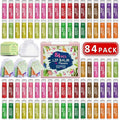 84 Pack Natural Lip Balm Bulk with Vitamin E and Coconut Oil Valentine's Gifts Choice - Moisturizing, Soothing, and Repairing Dry and Chapped Lips - 14 Flavors - Non-GMO