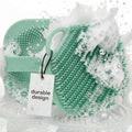 Silicone Body Scrubber for Shower - Exfoliating Body Brush with Non-Slip Grip - Durable Loofah Alternative - Soft Bristles for Gentle Cleansing, High Lather & Quick Drying, Green