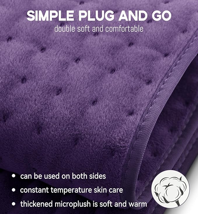 Mothers Day Gifts for Mom, Heating Pad for Back, Neck & Shoulder Pain Relief, 17"x33" Electric Moist/Dry Heat Pad, 6 Heat & 4 Timer Settings, Auto Shut-Off, Machine Washable, Gift for Wife Women Her