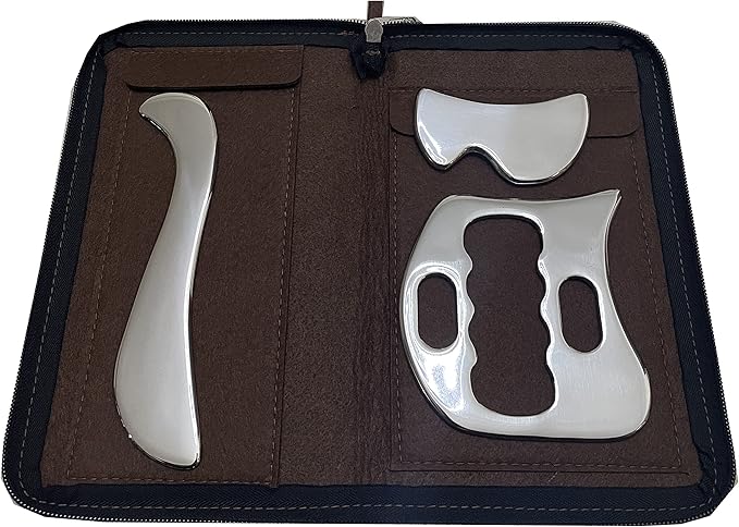 Gua sha Tool gua sha Stainless Steel iastm Tool Gussha Massage Tool Muscle Scraping Tool for Soft Tissue Therapy and Reduce Arms,Back, Legs, Neck Muscle Pain(DS)…