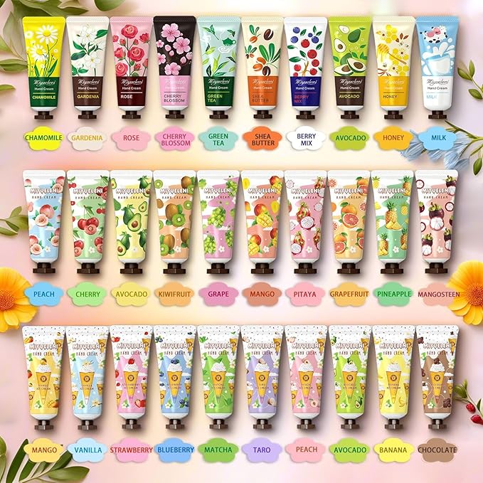 30 Pack Hand Cream Gift Set,Easter Basket Stuffers,Mothers Day Gifts, Hand Lotion for Dry Hands, Gifts for Women,Teen girls,Nurses Week Thank You Gifts, Teacher Appreciation Small Gifts Bulk,Unisex