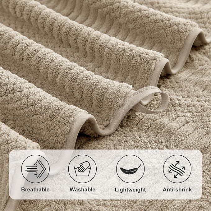 Ycosy 4 Pack Extra Large Microfiber Bath Towels Set,35x70 inches,600GSM,Less Lint Highly Absorbent Super Soft & Quick Dry,Oversized Bath Towels,Perfect for Bathroom Gym Pool,Camel