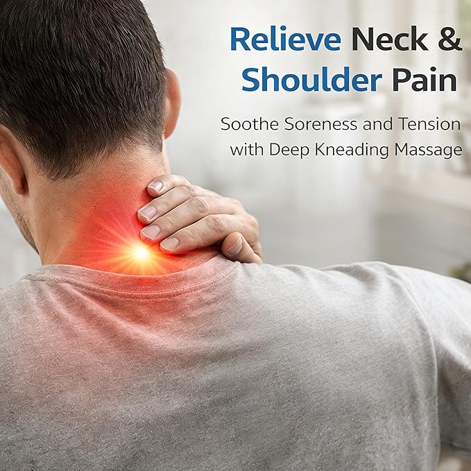 Trivaze Neck Massager with Heat Ultimate Neck and Shoulder Massager for Relaxation, Portable USB Charging, Realistic Massage Sensation, 4D Masajeador de Espalda y Cuello para Alivio de Tensión y Dolor