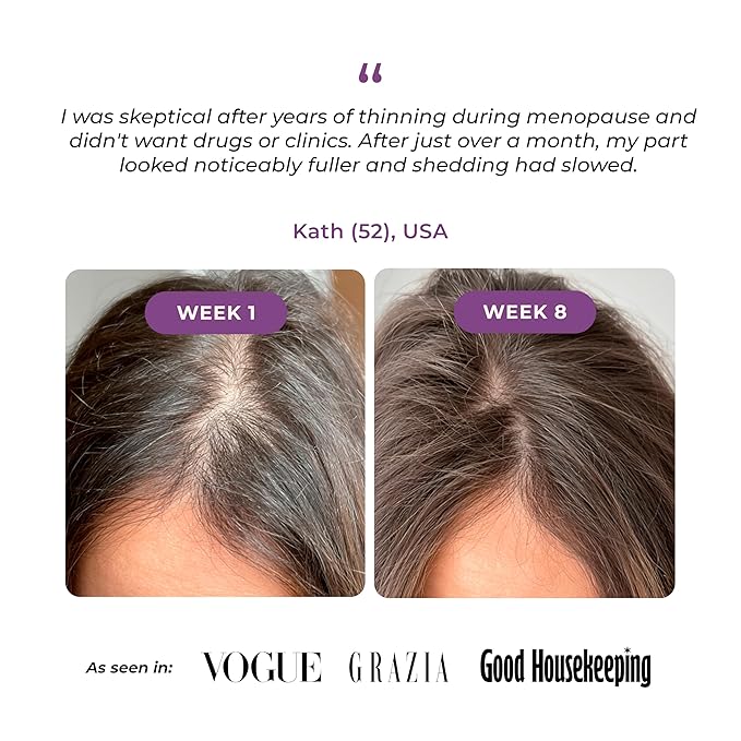 Rumi Cosmetiques HairBooster+ Hair Growth Serum for Mature Women - Peptide & Caffeine Formula for Thicker, Fuller Hair - Reduces Shedding & Boosts Density - Menopause & Hormone-Safe - Jade Roller