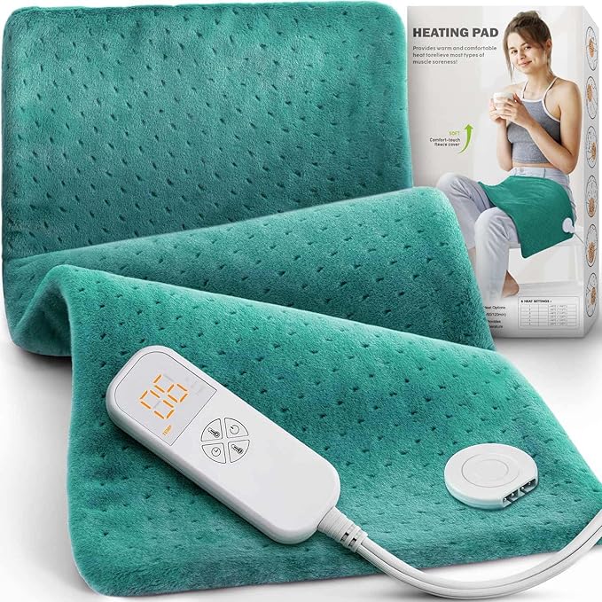 Mothers Day Gifts for Mom Her,Heating Pad for Back Pain & Cramps - Ultimate Pain Relief & Versatile Gift for Women, Men, Dad, Mom - Ideal for Christmas, Soft Machine Wash Fabric, King Size 12"x24"