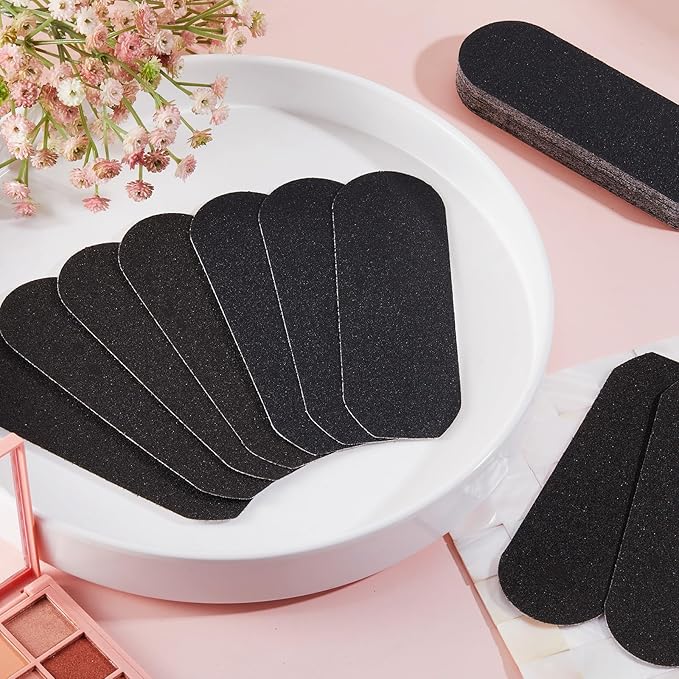 Flutesan 120 Pcs Stainless Steel Foot File Replacement Pads 180 Grit Pedicure Refill Pads Coarse Fine Pedicure File Refills Foot Rasp with Removable Glue for Callus Dead Skin, Black