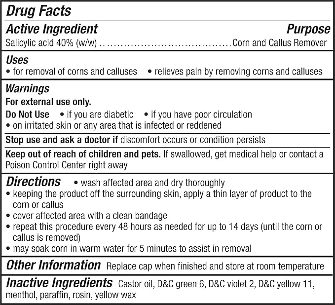 CornStick Maximum Strength Salicylic Acid Solid-Stick Corn and Callus Remover 0.2 Oz