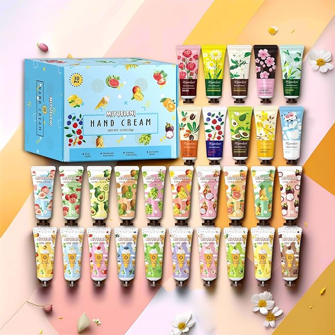 30 Pack Hand Cream Gift Set,Easter Basket Stuffers,Mothers Day Gifts, Hand Lotion for Dry Hands, Gifts for Women,Teen girls,Nurses Week Thank You Gifts, Teacher Appreciation Small Gifts Bulk,Unisex