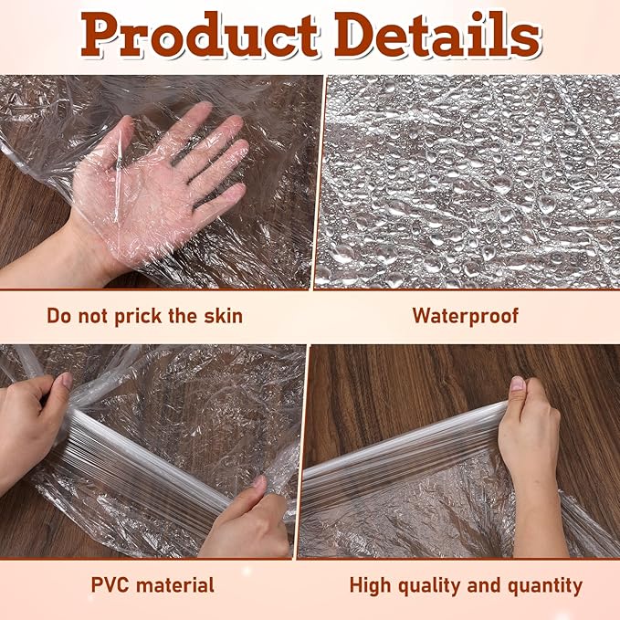 200pcs Plastic Sheeting for Body Wrap, 86x47 Inch Sauna Bag Liners, Disposable Sauna Wrap, Thicken Bag Infrared Blanket for Beauty, Sauna Accessories for Beauty Salon Spa Therapy