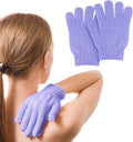 MOLOPPO 2 PCS Exfoliating Glove, Scrub Gloves Exfoliating, loofah, Body Exfoliator, Bath Gloves（Purple）