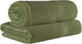 SUPERIOR Egyptian Cotton Pile Bath Sheet Set of 2, Ultra Soft Luxury Towels, Thick Plush Essentials, Absorbent Heavyweight, Guest Bath, Hotel, Spa, Home Bathroom, Shower Basics, Forest Green
