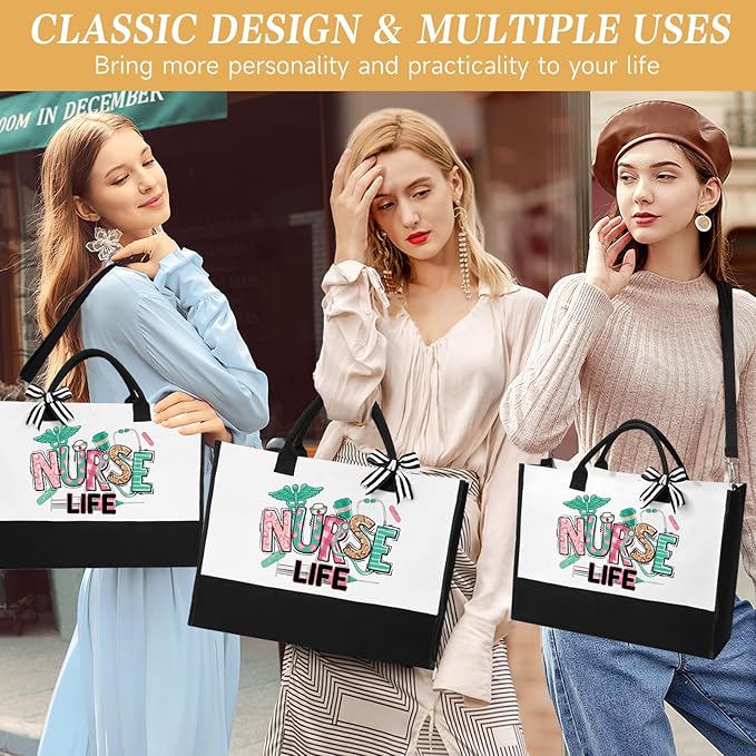 Nurse Gifts for Women 2025, Nurse Appreciation Gifts Nurses Week Set, Nursing Student Graduation Birthday Gift Baskets, Funny Nurses Canvas Tote Bag Tumbler Keychain Socks Thank You Gift for Women