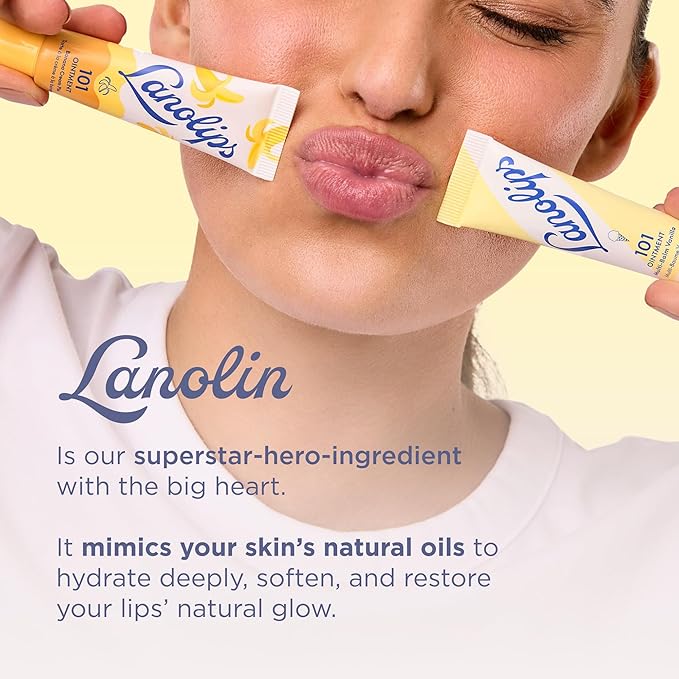 Lanolin 101 Multipurpose Ointment - Lanolin Lip Balm & Healing Ointment for Skin Barrier Repair - Moisturizer for Dry Lips, Cuticles & Elbows - No Petroleum Formula - Dulce de Leche (0.35 oz)