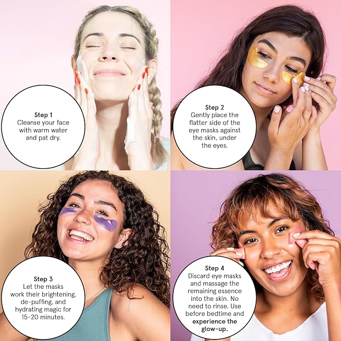 grace & stella Retinol Under Eye Patches for Puffy Eyes and Dark Circles - Restoring Gel Under Eye Masks with Hyaluronic Acid - Vegan Skincare, Mothers Day Gifts Bulk (Purple, 48 Pairs)
