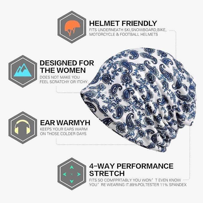 Women's Summer Beanie for Men Hat Boho Hats Adult Dwarf Hats Chemo Cap Cancer Headwear Caps Baggy Skull Sleep Cap Nightcap