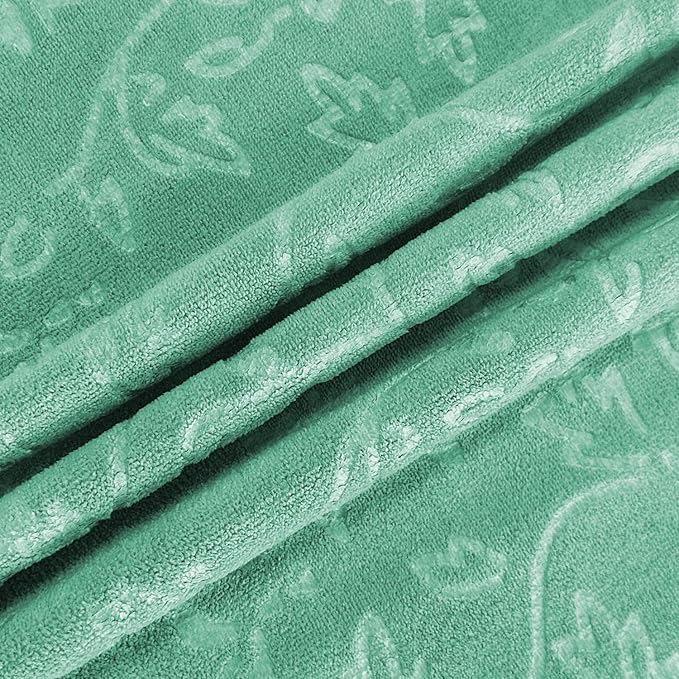JML Large Bath Towels Set, 2 Pack, 30" x 60", Microfiber Body Towels for Adult, Oversized, Soft, Absorbent, Fast Drying for Shower Sauna Yoga Swimming Sport Fitness Gym Pool (Green-Floral Embossed)