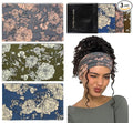 Huachi Wide Headbands for Women Non Slip, Thick Womens Floral Headbands Boho Elastic Hair Bands for Women's Hair, Stretchy Sweat Headband for Workout Running Working