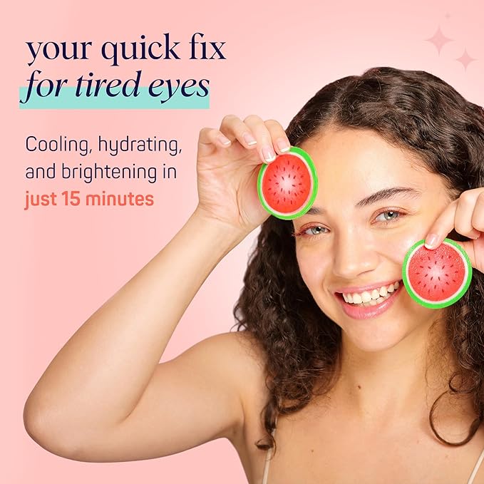 SpaLife Watermelon Cooling Eye Pads, Mothers Day Gifts, 48 Hydrating Under Eye Patches for Puffiness, Dark Circles, and Tired Eyes, Infused with Hyaluronic Acid, Glycerin, and Vitamin C, Fruity Scent