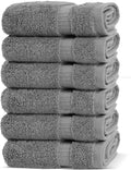Chakir Turkish Linens 100% Cotton Premium Turkish Towels for Bathroom | 13'' x 13'' (6-Piece Washcloth, Gray)