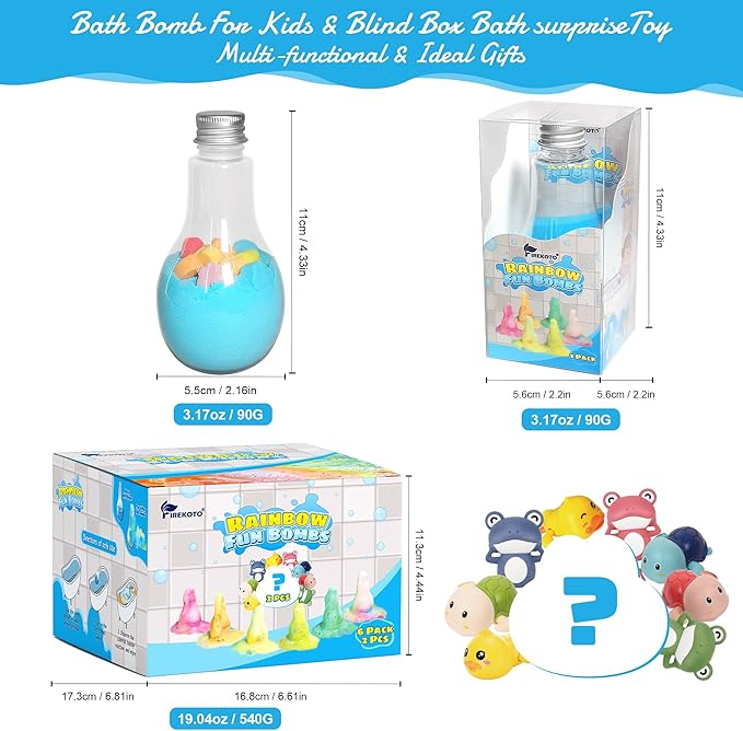 8pcs Purely Handmade Kids Rainbow Interactive Bath Bombs Kids Potions丨Organic Colorful Bubble Bath for Kid Safe, Best Birthday, Party, Easter Bath Bombs Gift Set for Girls and Boys(8-Pack)