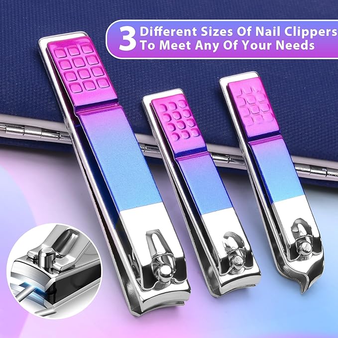 CGBE 12Pcs Manicure Set Nail Clippers Pedicure Kit Men Women Grooming kit Manicure Professional Nail Care Tools Gift with Luxurious Travel Case