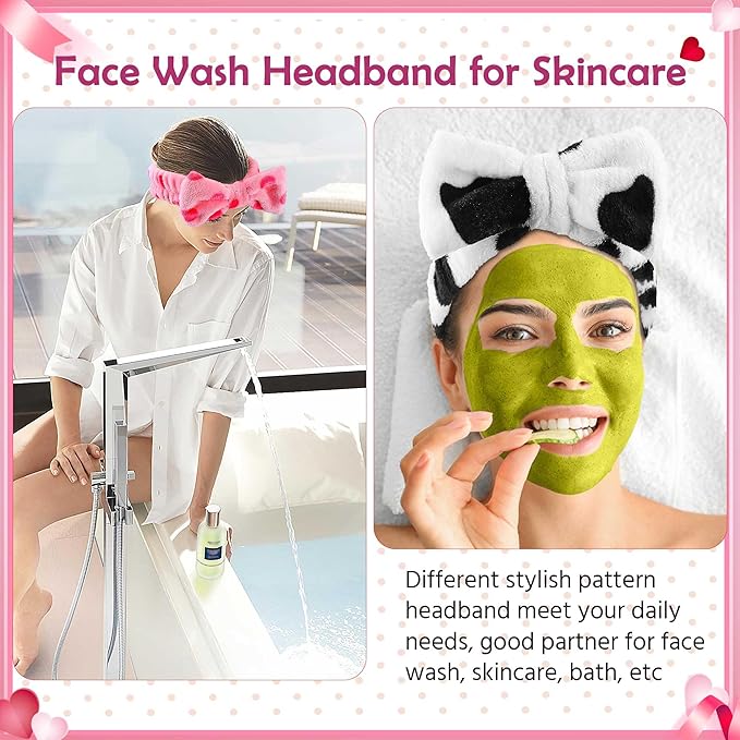 WSYUB 3PCS Spa Headbands, Headbands for Face Washing, Makeup Skincare Headband for Girls Women Spa Birthday Party,Easter Basket Stuffers