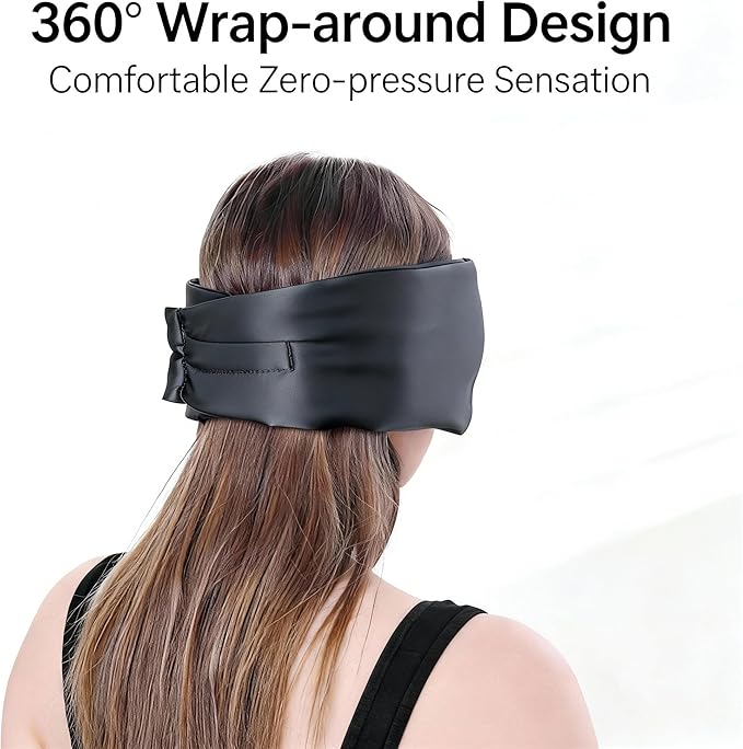 100% Mulberry Silk Sleep Mask for Women & Men – 22 Momme 6A Grade, 3D Contoured Total Blackout Eye Mask for Side Sleepers, Eyelash Extensions, Adjustable Strap, Breathable Blindfold (Gray)