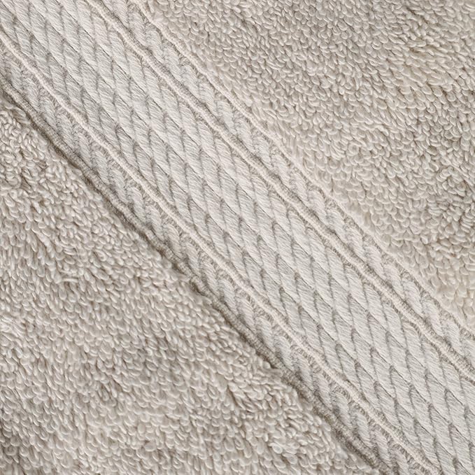 SUPERIOR Egyptian Cotton Pile 8 Piece Towel Set, Includes 2 Bath, 2 Hand, 4 Face Towels/Washcloths, Ultra Soft Luxury Towels, Thick Plush Essentials, Guest Bath, Spa, Hotel Bathroom, Stone