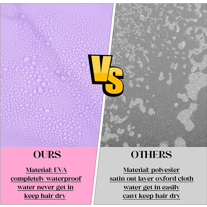 2 Pcs Large Shower Cap for Braids, Extra Long Shower Cap for Women Long Hair & Locs, Waterproof Hair Bonnets for Dreadlocks Drawstring Bath Caps for Women & Men (Pink, Purple)
