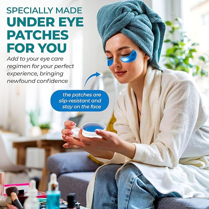 Eye Patches for Reducing Puffy Eyes and Dark Circles (60 patches), Wrinkles (Anti - Wrinkle) | Eye mask patches for Skincare with Retinol, Collagen, Hyaluronic Acid, Green Tea | Anti Wrinkle Patches