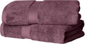 SUPERIOR Egyptian Cotton Pile Bath Towel Set of 2, Ultra Soft Luxury Towels, Thick Plush Essentials, Absorbent Heavyweight, Guest Bath, Hotel, Spa, Home Bathroom, Shower Basics, Plum