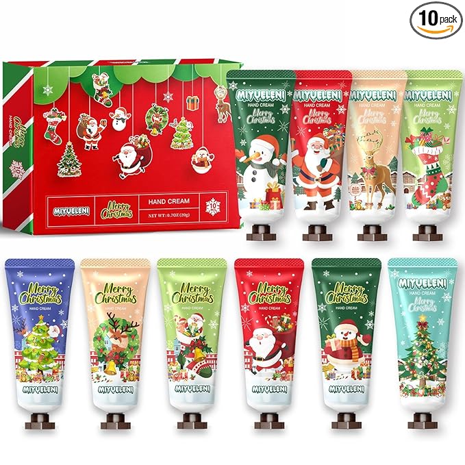 10 Pack Christmas Hand Lotion Gift Set Bulk, Mothers Day Gifts, Teacher Appreciation Gifts,Nurses Week Gifts, Moisturizing Hand Cream, Birthday Gifts for Women&Teen Girls, Mini Gift