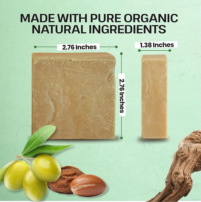 Dr.Ancient Argan Soap Bar, Organic Soap Bars Handcrafted the Traditional Way, Natural Chemical-Free, Vegan, Used for Face Wash, Body Wash, Hand Cleansing and Daily Skin Care, Gentle Cleanser