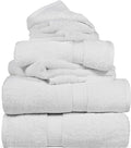 SUPERIOR Egyptian Cotton Pile 6 Piece Towel Set, Includes 2 Bath, 2 Hand, 2 Face Towels/Washcloths, Ultra Soft Luxury Towels, Thick Plush Essentials, Guest Bath, Spa, Hotel Bathroom, White