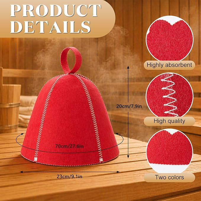JaGely Sauna Hat for Men Women Sauna Hat Vaporarium Cap Russian Banya Cap for Bath House Accessories