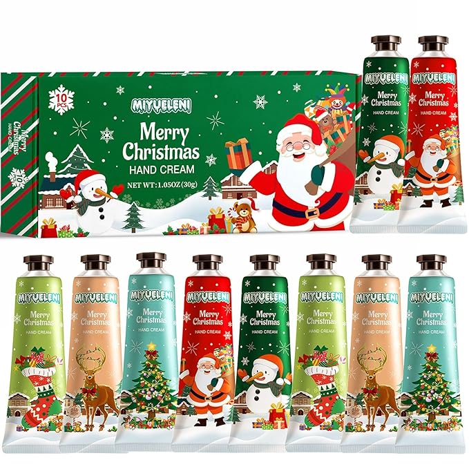 10 Pack Christmas Hand Lotion Gifts Set,Easter Basket Stuffers,Moisturizing Hand Cream for Women, Mini Travel Size Holiday Gifts, Mothers Day Gifts, Bulk Gifts Appreciation 30ml