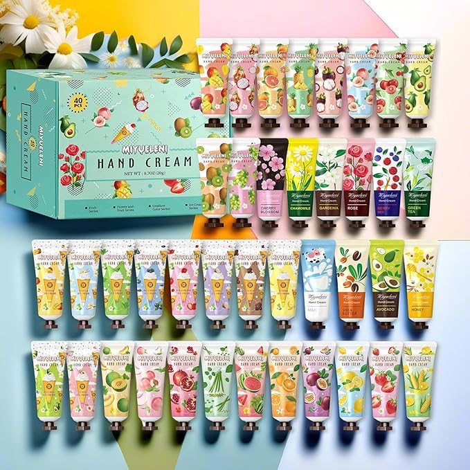 40 Pack Hand Cream Gift Set,Mothers Day Gifts, Moisturizing Hand Lotion for Dry Hands, Gifts for Women&Teen Girls, Teacher Appreciation Gifts,Nurses Week Gifts, Unisex Gifts Bulk
