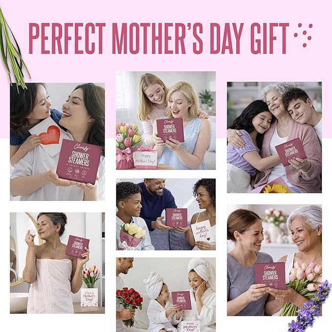 Cleverfy Shower Steamers Aromatherapy - Mothers Day Gifts for Mom, Wife from Husband, Grandma, Daughter and Sister - Birthday Gifts for Women, Mom, Teens, Girlfriend and Her - 6 Tablets