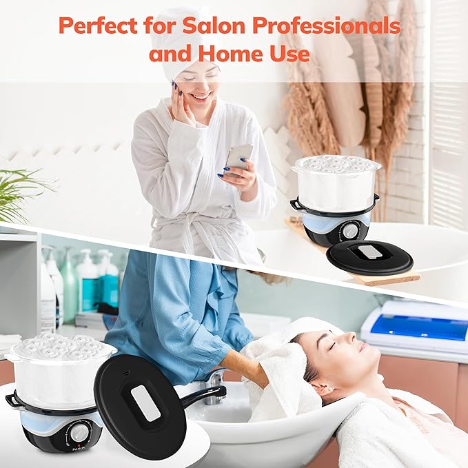 TASALON Hot Towel Steamer for Facials, Hot Towel Warmer Quickly Heats Up in 5 Minutes, Portable Towel Machine Fits 16 Mini Towels, Salon Equipment Towel Warmer for Facials, Spa, Massage, Pink